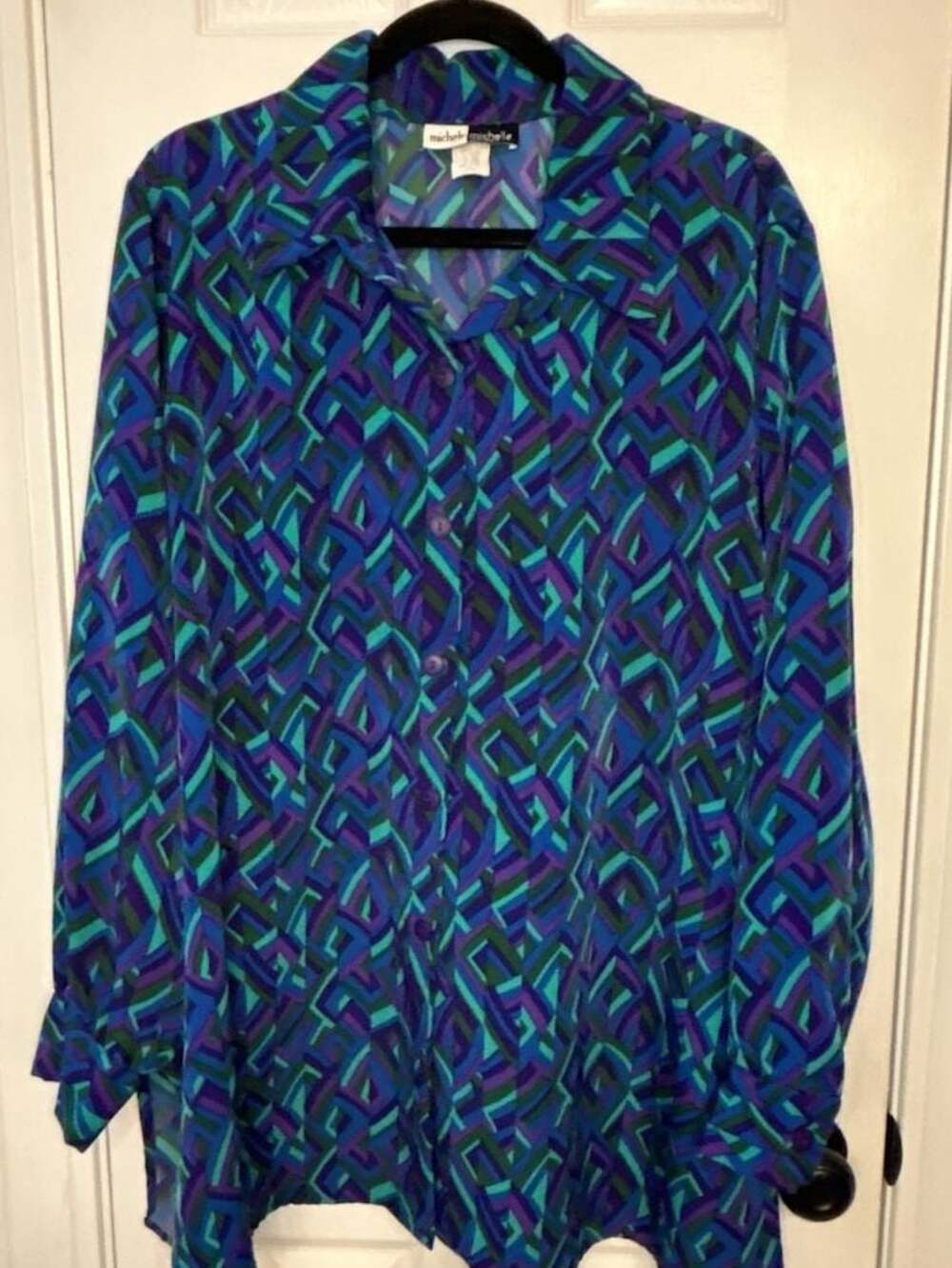 Vintage Maximalist Michele Michele Plus Size Retro Statement Top sz 22W